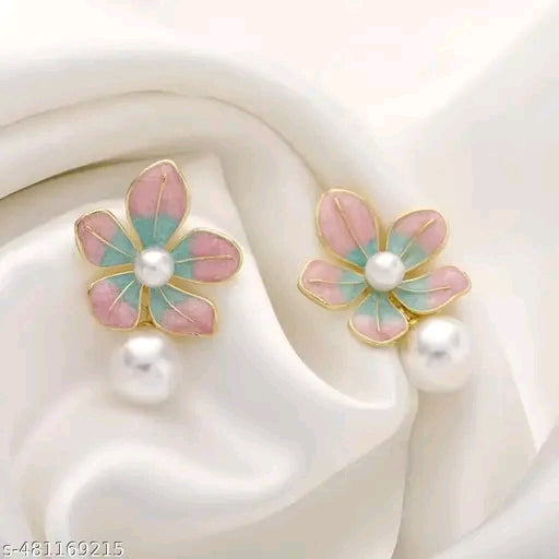 Korean Fashion Colored Enamel Flower Earring