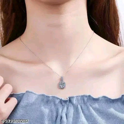 American Diamond Pendant with Chain