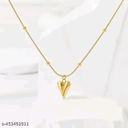 Gold Plated Heart Shape Pendant with chain