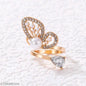 Gold Plated Half Butterfly inspired Stone Studded Cocktail Ring