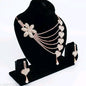 Multi-Layer Rose Gold Heart Shape Jewellery Necklace &amp; Earrings