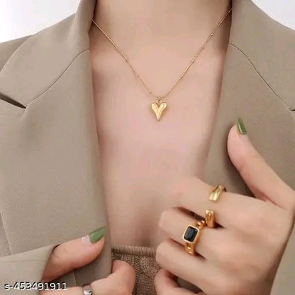 Gold Plated Heart Shape Pendant with chain