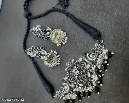 Black Pearl AD Jewellery Set